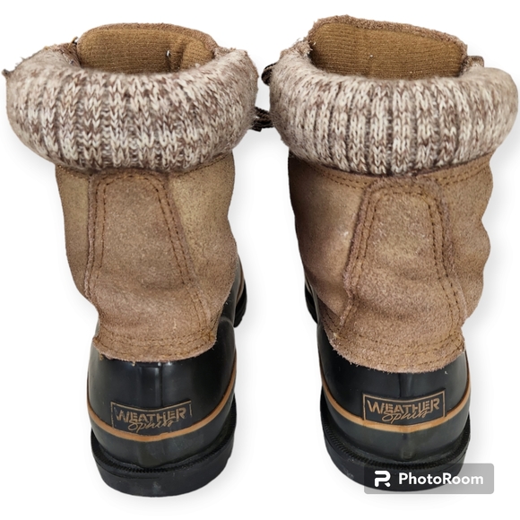 Cherokee Cabincore Duck Boots Brown Lined Steel Shank ThermoLite Snow Boots Sz 8 - Picture 8 of 10